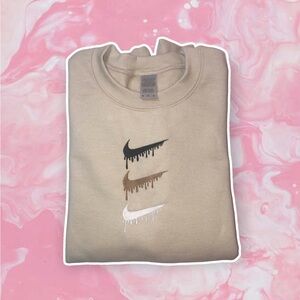 Nike Beige Sweatshirt with Triple Dripping Swoosh